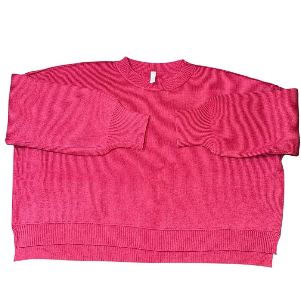 Wishlist Women’s Cropped Knit Sweater Medium Berry Pink NWOT
